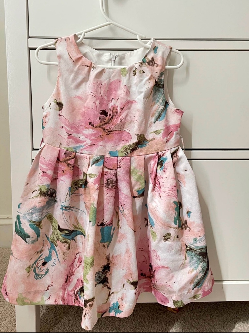 Pippa & Julie Pink Floral Watercolor Party Dress for Girls